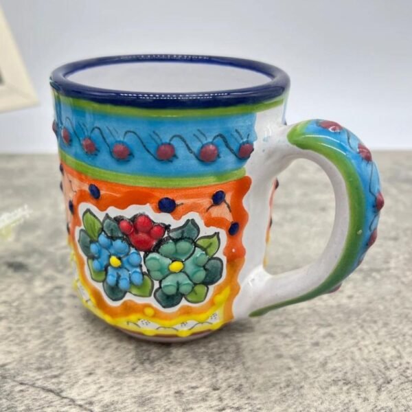 Cappuccino Cup, Frida Mexican Coffee Mug, Puebla Talavera Pottery, Ceramic Thermos, Handmade Lead-Free Includes Lid, Custom Available