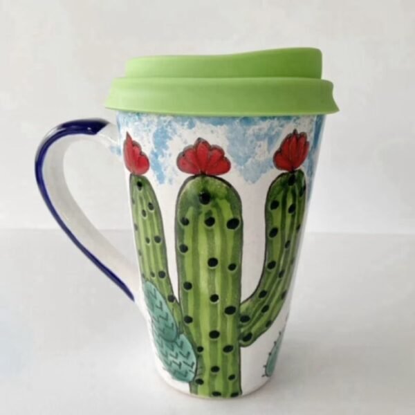 Handmade Puebla Talavera Pottery Cappuccino Cup, Mexican Ceramic Coffee Mug - Image 2