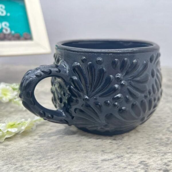 Cappuccino Cup, Mexican Coffee Mug, Puebla Talavera Pottery, Ceramic Thermos, Handmade