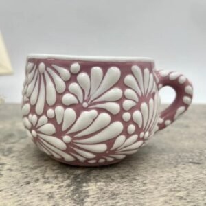 Cappuccino Cup, Mexican Coffee Mug, Puebla Talavera Pottery, Ceramic Thermos, Handmade