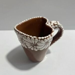 Cappuccino Heart Cup, Mexican Coffee Mug, Puebla Talavera Pottery, Ceramic Thermos, Handmade Lead-Free, Custom Available