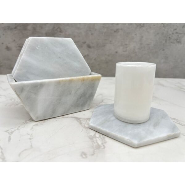 Elegant Marble Coaster Set – Handcrafted Cup Holder Coasters, Set of 7, Perfect for Special Occasions