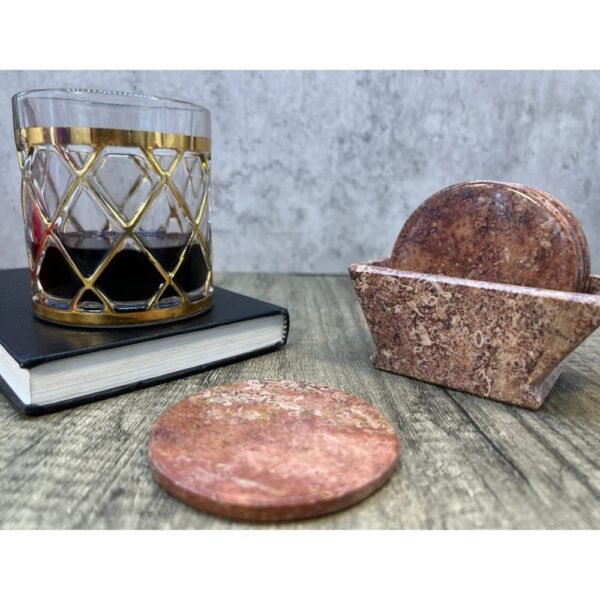 🌟 Elegant Marble Coaster Set | Stone Coasters | Gemstone Cup Holder | Perfect for Dining & Kitchen Decor | Set of 7 - White