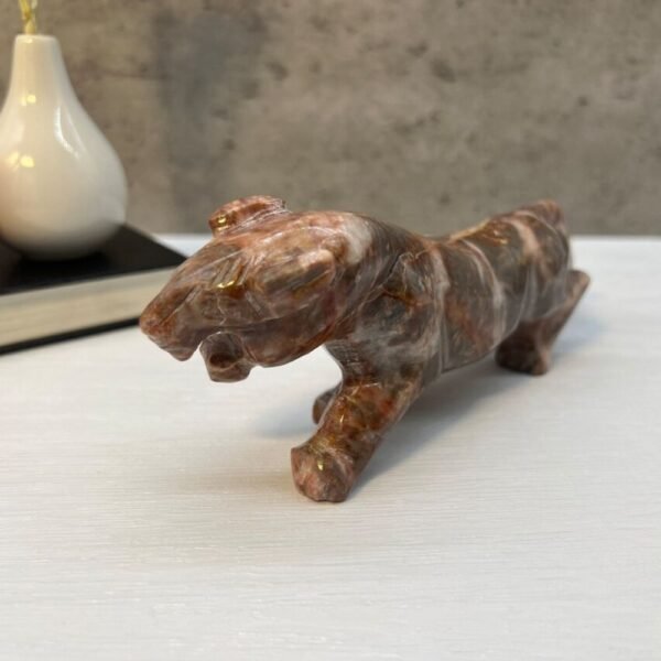 Jaguar sculpture, Stone panther, Marble Animal, Natural Genuine Rock And Hand Carved. Home Decor