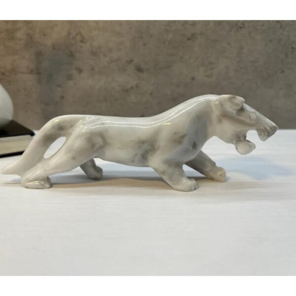 Jaguar sculpture, Stone panther, Marble Animal, Natural Genuine Rock And Hand Carved. Home Decor