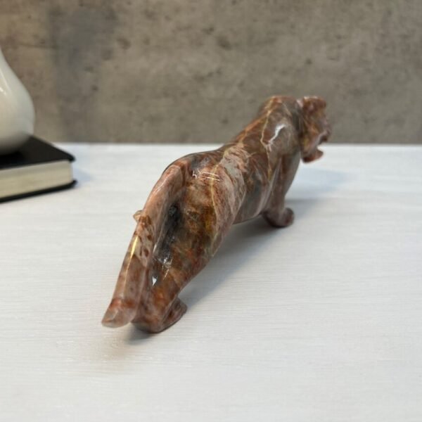 Jaguar sculpture, Stone panther, Marble Animal, Natural Genuine Rock And Hand Carved. Home Decor