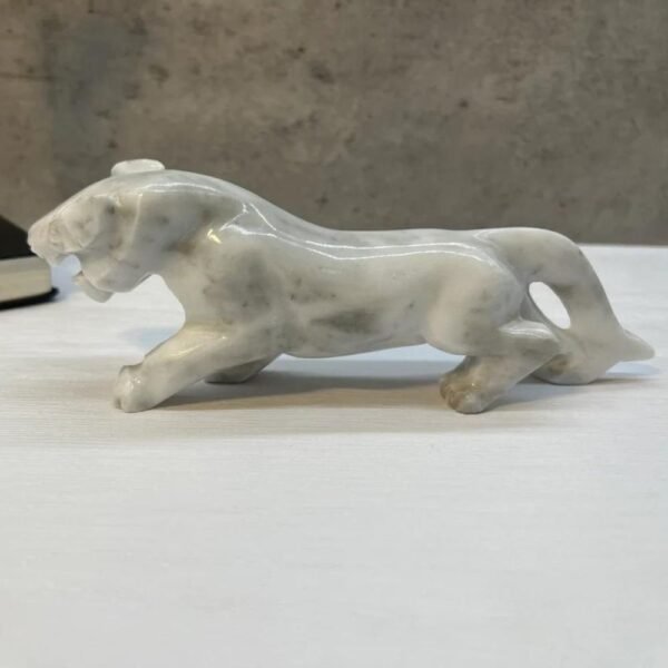 Jaguar sculpture, Stone panther, Marble Animal, Natural Genuine Rock And Hand Carved. Home Decor