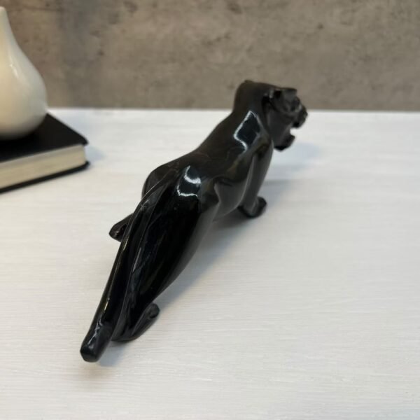 Jaguar sculpture, Stone panther, Marble Animal, Natural Genuine Rock And Hand Carved. Home Decor