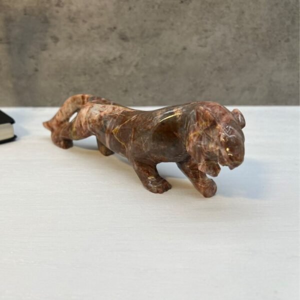 Jaguar sculpture, Stone panther, Marble Animal, Natural Genuine Rock And Hand Carved. Home Decor