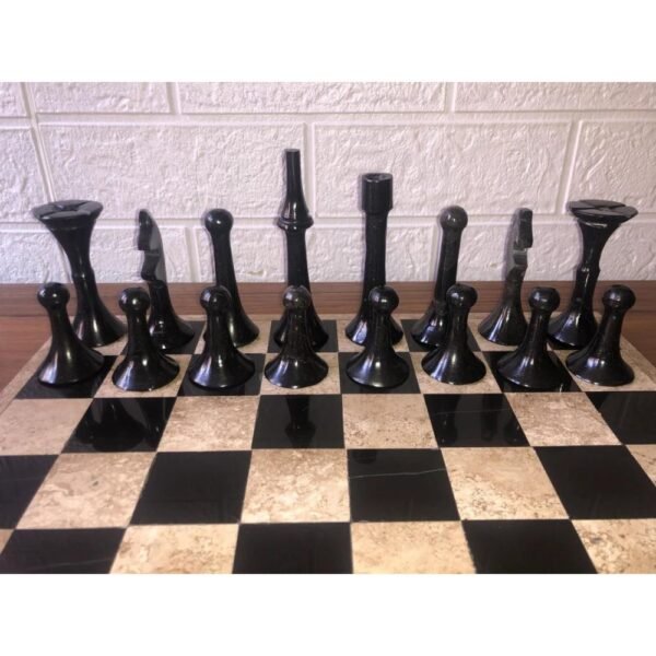 LARGE Chess set 13.77” x 13.77”, Marble Chess set in brown and black, Stone Chess Set, Chess set handmade, Italian design