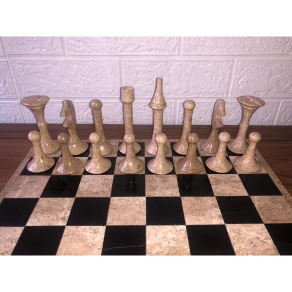 LARGE Chess set 13.77” x 13.77”, Marble Chess set in brown and black, Stone Chess Set, Chess set handmade, Italian design