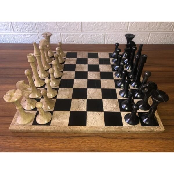 LARGE Chess set 13.77” x 13.77”, Marble Chess set in brown and black, Stone Chess Set, Chess set handmade, Italian design