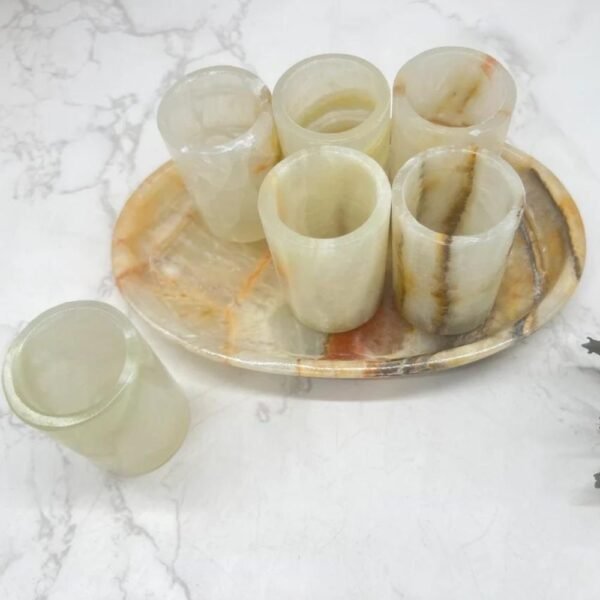 Luxury tequila shot glass, Onyx stone Mexican shot glasses, Unique shot glasses as father's day gift, Stone tequila set of 7 pieces