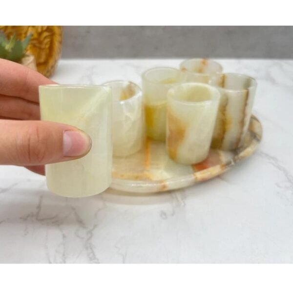 Luxury tequila shot glass, Onyx stone Mexican shot glasses, Unique shot glasses as father's day gift, Stone tequila set of 7 pieces