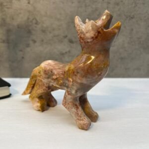 Marble Dog Sculpture, Hand Carved In Stone Figurine Puppy For Gift Or Home Decor