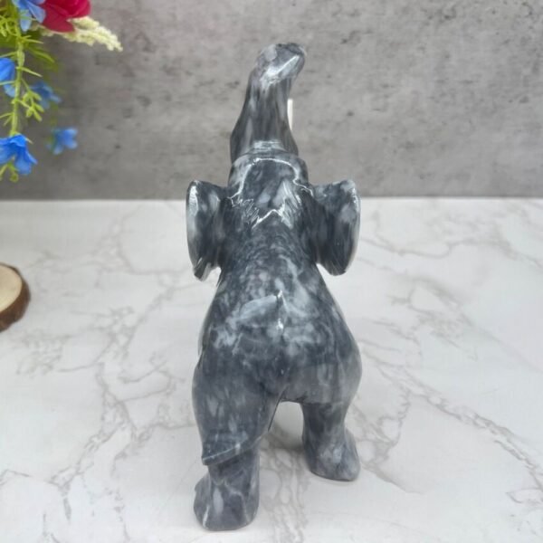 Marble Elephant Sculpture, Animal Carved In Stone Luxury Elephant For Gift For Home Decor