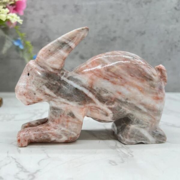 Marble Stone rabbit, Rabbit sculpture, Bunny figure, Rabbit statue, Marble rabbit, Carved stone animal, Stone bunny