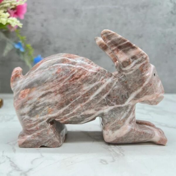 Marble Stone rabbit, Rabbit sculpture, Bunny figure, Rabbit statue, Marble rabbit, Carved stone animal, Stone bunny