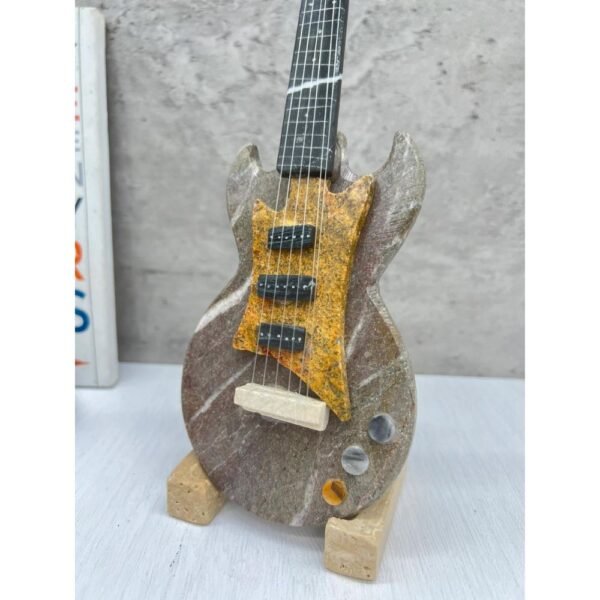 Marble sculpture, Guitar figurine, Onyx decor, Guitar and home, Carved guitar, Stone guitar (2)