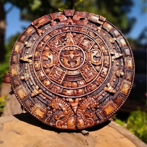 Prehispanic Aztec Art, Aztec calendar, Mexican painting, Wood carving, Handcrafted ASK FOR CUSTOMIZE