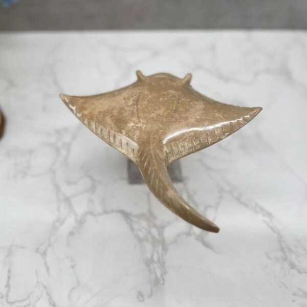 Stingray sculpture, Stone stingray, Marble Animal, Natural Genuine Rock And Hand Carved. Home Decor