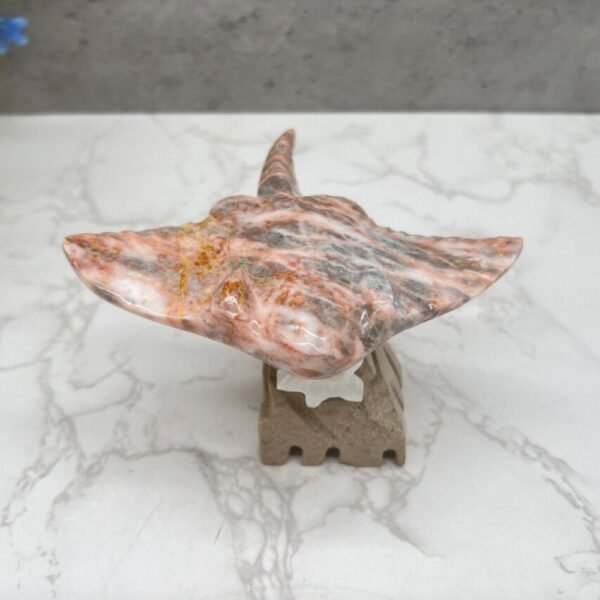 Stingray sculpture, Stone stingray, Marble Animal, Natural Genuine Rock And Hand Carved. Home Decor