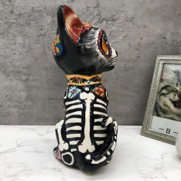 Talavera Cat, Ceramic cat, Talavera pottery, Mexican pottery, Cat statue, Cat sculpture