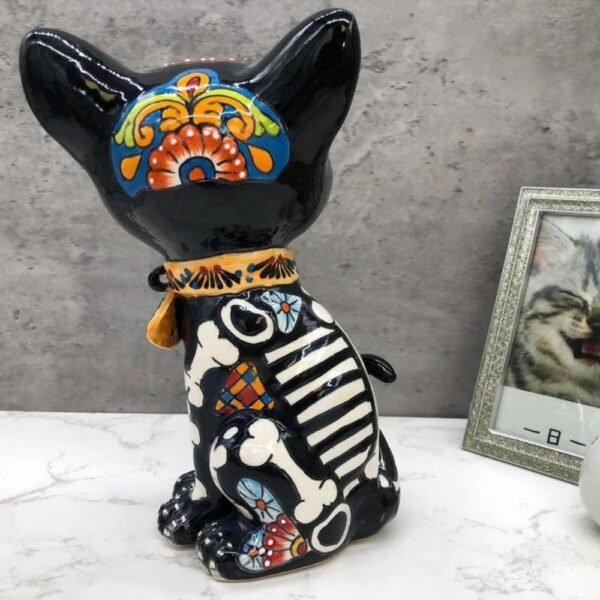 Talavera Cat, Ceramic cat, Talavera pottery, Mexican pottery, Cat statue, Cat sculpture