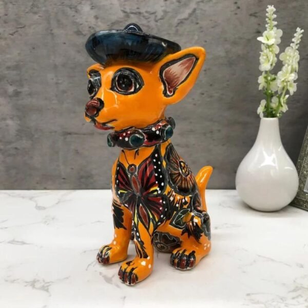 Talavera Chihuahua, Ceramic dog, Talavera pottery, Mexican pottery, Chihuahua statue, Dog sculpture