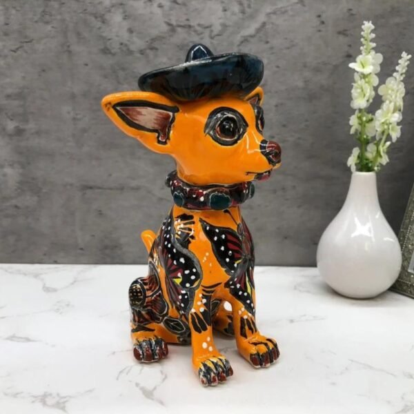 Talavera Chihuahua, Ceramic dog, Talavera pottery, Mexican pottery, Chihuahua statue, Dog sculpture