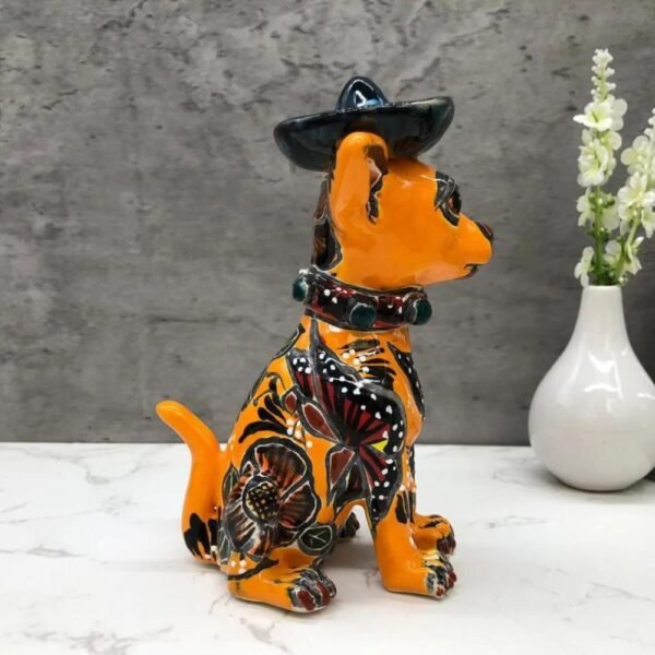 Talavera Chihuahua, Ceramic dog, Talavera pottery, Mexican pottery, Chihuahua statue, Dog sculpture