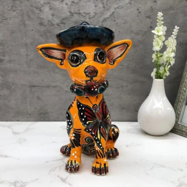 Talavera Chihuahua, Ceramic dog, Talavera pottery, Mexican pottery, Chihuahua statue, Dog sculpture