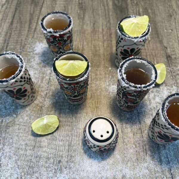 Tequila, Skull shot glass, Talavera pottery, Fathers day gift, Handcrafted in Mexico, 9 pieces