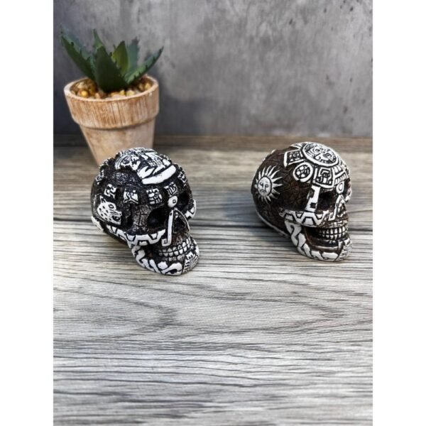 2 Sugar skull, Mexican decoration, Skeleton head, Skull sculpture, Human skeleton, Skull statue