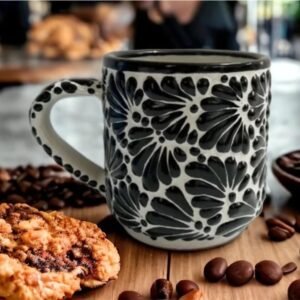 Cappuccino Cup, Mexican Coffee Accessory, Puebla Talavera Pottery, Ceramic Cup, Handmade Lead-Free, 450ml Custom Available