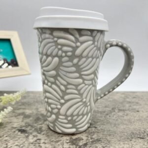 Cappuccino Cup, Mexican Coffee Mug, Puebla Talavera Pottery, Ceramic Thermos, Handmade Lead-Free Includes Lid, Custom Available