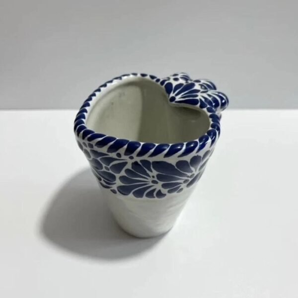 Cappuccino Heart Cup, Mexican Coffee Mug, Puebla Talavera Pottery, Ceramic Thermos, Handmade Lead-Free, Custom Available