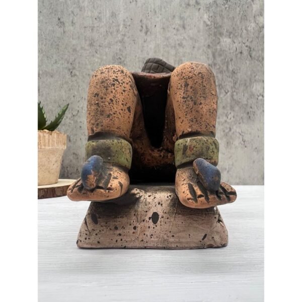 Chac Mool Mayan Lord Of Storms Handcraft Mexican Culture Home Decor Prehispanic Vintage Rustic Clay Material Antique Ancrestral Figurines