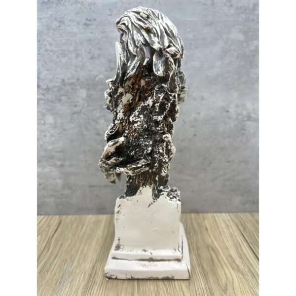 Eagle Head Sculpture With Feathers Mexican Decoration, Prehispanic, Aztec decor, Mexican statue