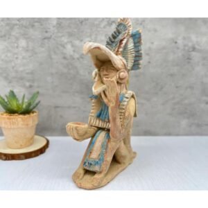 Eagle Warrior With Pulque- Maguey Plant Handcraft Mexican Culture Home Decor Prehispanic Vintage Rustic Clay Mateial Pulque God Beverage