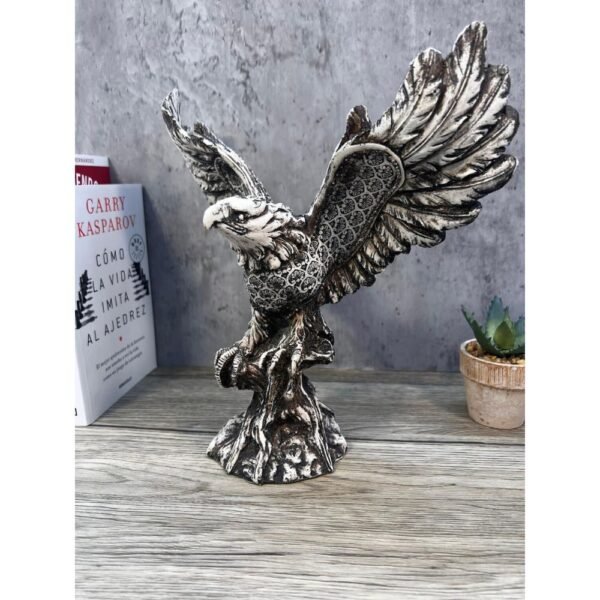 Grey eagle statue, Eagle figurine, Flying eagle, Eagle decoration, Sculpture made of resin