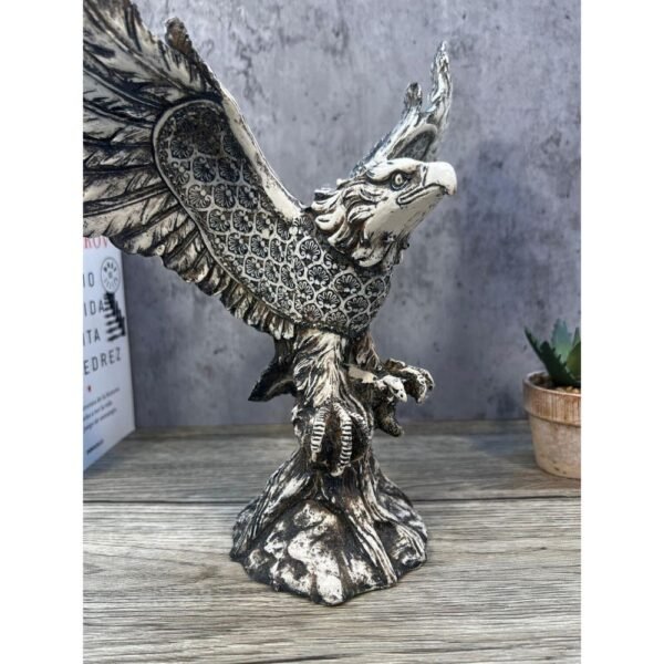 Grey eagle statue, Eagle figurine, Flying eagle, Eagle decoration, Sculpture made of resin