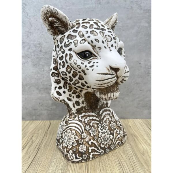 Jaguar Head Sculpture Fully Covered With Flowers Mexican Decoration, Prehispanic, Aztec decor, Mexican statue