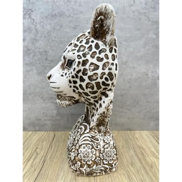 Jaguar Head Sculpture Fully Covered With Flowers Mexican Decoration, Prehispanic, Aztec decor, Mexican statue