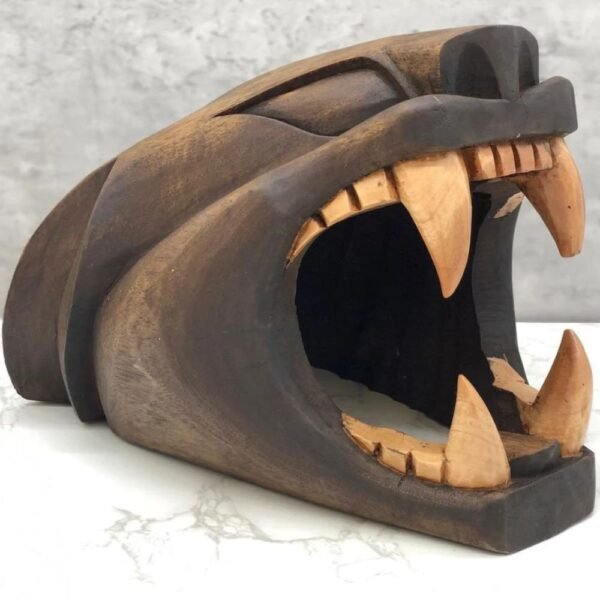 Large Jaguar Prehispanic Wooden Mask, Jaguar Statue, Mexican wall art, Jaguar Sculpture, Wooden jaguar
