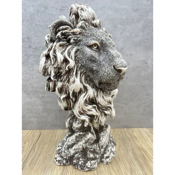 Lion Head Sculpture Detailed Mexican Decoration, Prehispanic, Aztec decor, Mexican statue