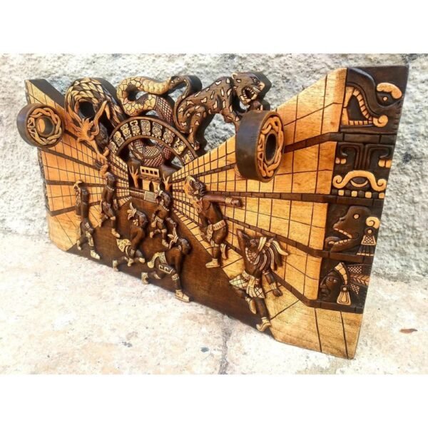 Mayan wall decor, Mexican painting, Quetzalcoatl, Prehispanic, Wood carving, Handcrafted