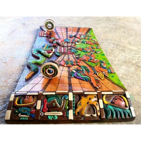 Mayan wall decor, Mexican painting, Quetzalcoatl, Prehispanic, Wood carving, Handcrafted ASK FOR CUSTOMIZE
