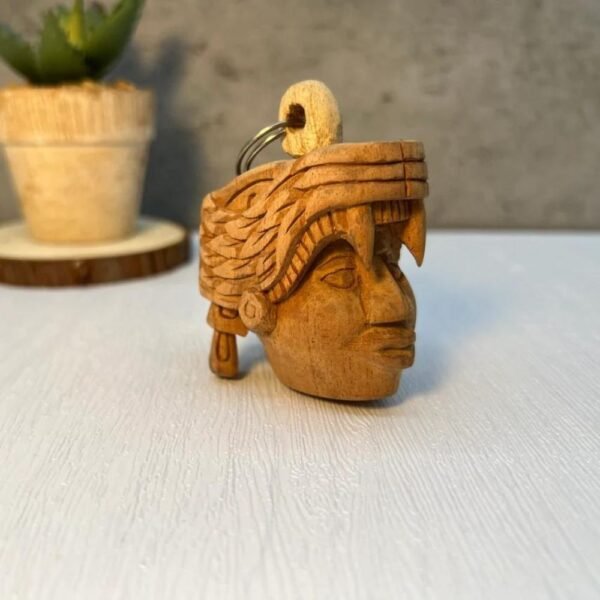 Mayan wooden keychain, Mexican folk art, Mexican mask, Mayan art, Mayan mask, Prehispanic, Mayan statue