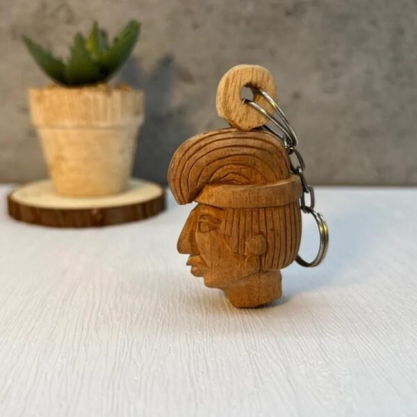 Mayan wooden keychain, Mexican folk art, Mexican mask, Mayan art, Mayan mask, Prehispanic, Mayan statue